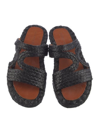 Robert Clergerie Raffia Slides