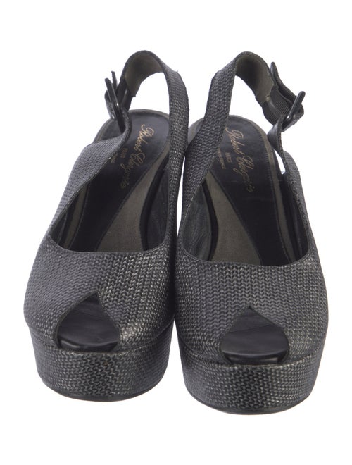 Robert Clergerie Leather Glitter Accents Slingback Pumps