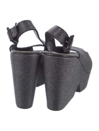 Robert Clergerie Leather Glitter Accents Slingback Pumps