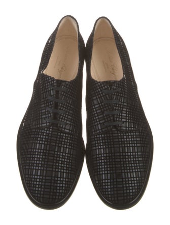 Robert Clergerie Velvet Leather Trim Embellishment Oxfords