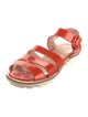 Robert Clergerie Patent Leather Leather Trim Embellishment Slingback Sandals
