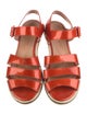 Robert Clergerie Patent Leather Leather Trim Embellishment Slingback Sandals