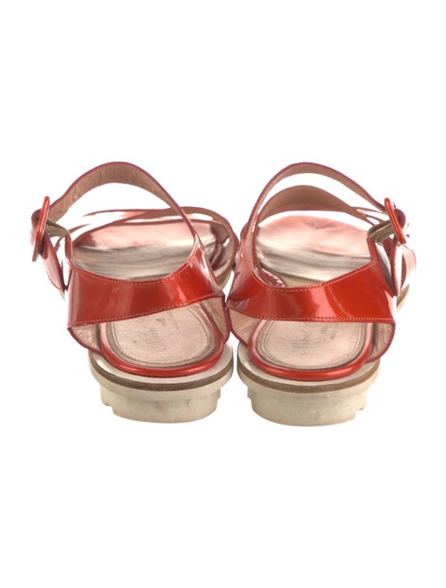 Robert Clergerie Patent Leather Leather Trim Embellishment Slingback Sandals