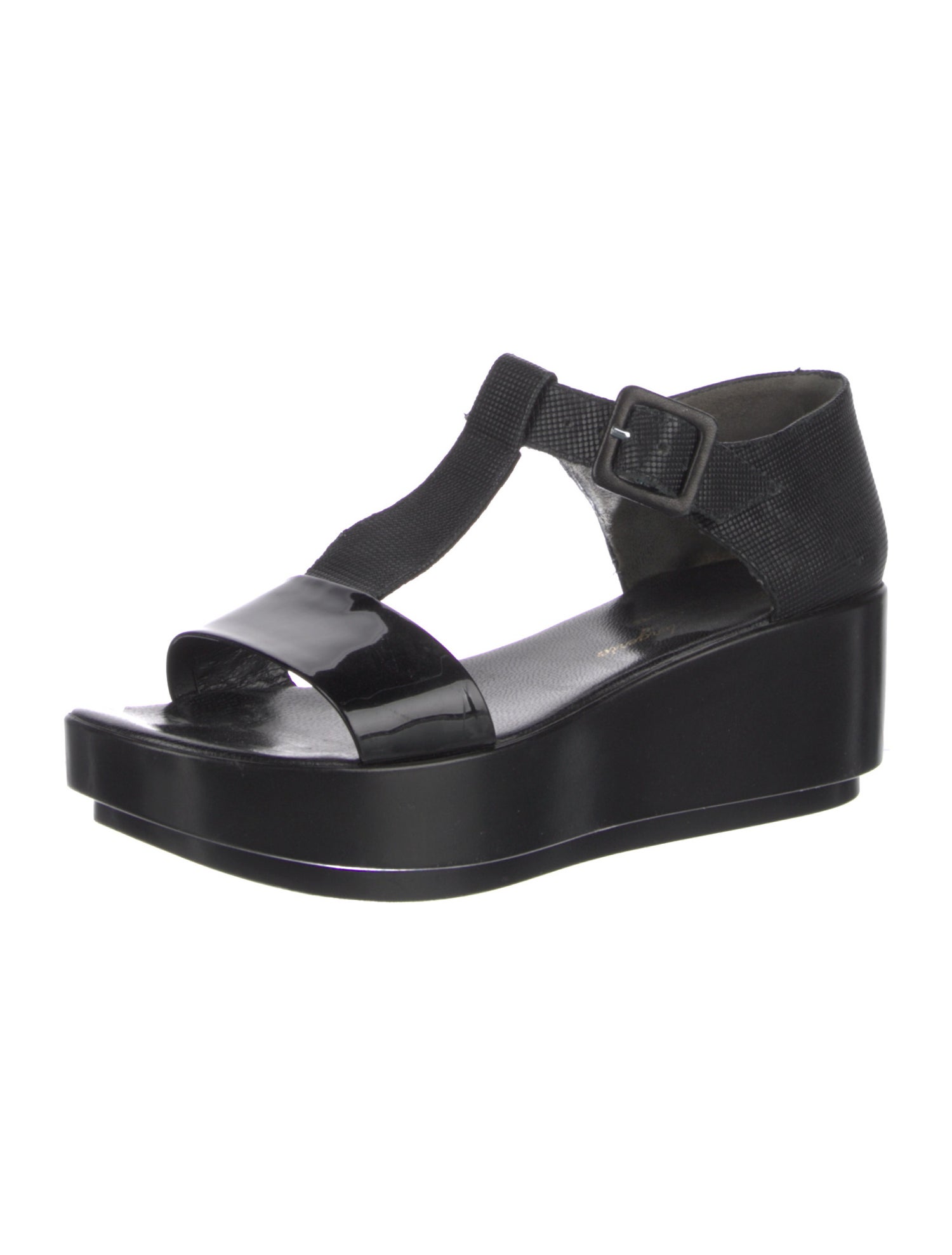 Robert Clergerie Patent Leather T-Strap Sandals