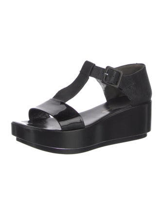 Robert Clergerie Patent Leather T-Strap Sandals