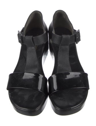 Robert Clergerie Patent Leather T-Strap Sandals