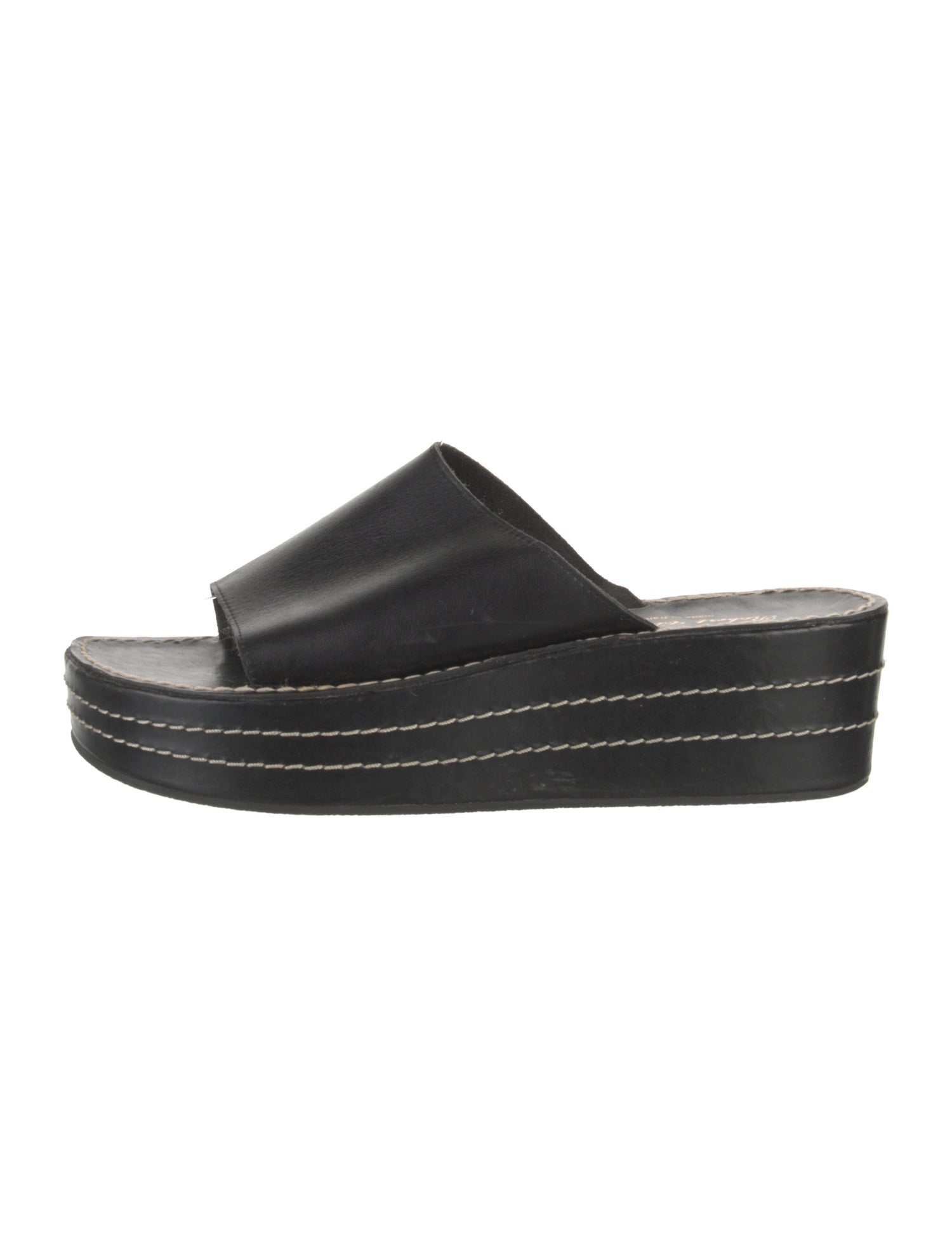Robert Clergerie Leather Whipstitch Trim Slides