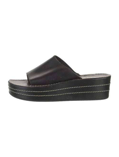 Robert Clergerie Leather Whipstitch Trim Slides
