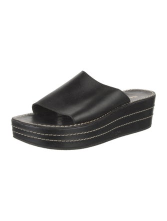 Robert Clergerie Leather Whipstitch Trim Slides