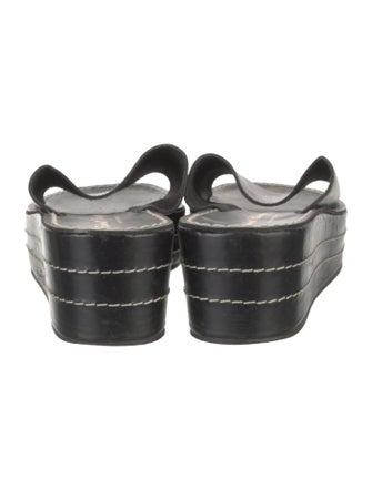 Robert Clergerie Leather Whipstitch Trim Slides