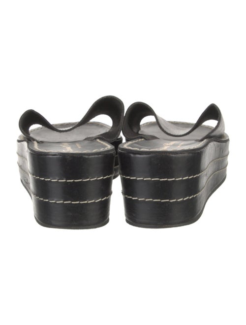 Robert Clergerie Leather Whipstitch Trim Slides