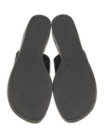 Robert Clergerie Leather Whipstitch Trim Slides