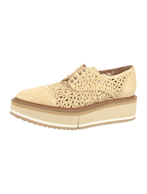 Robert Clergerie Raffia Cutout Accent Oxfords