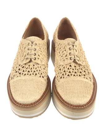 Robert Clergerie Raffia Cutout Accent Oxfords