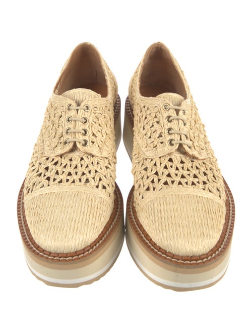 Robert Clergerie Raffia Cutout Accent Oxfords