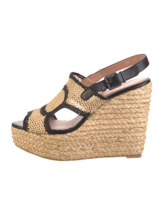 Robert Clergerie Raffia Animal Print Espadrilles