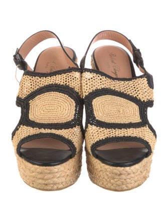 Robert Clergerie Raffia Animal Print Espadrilles