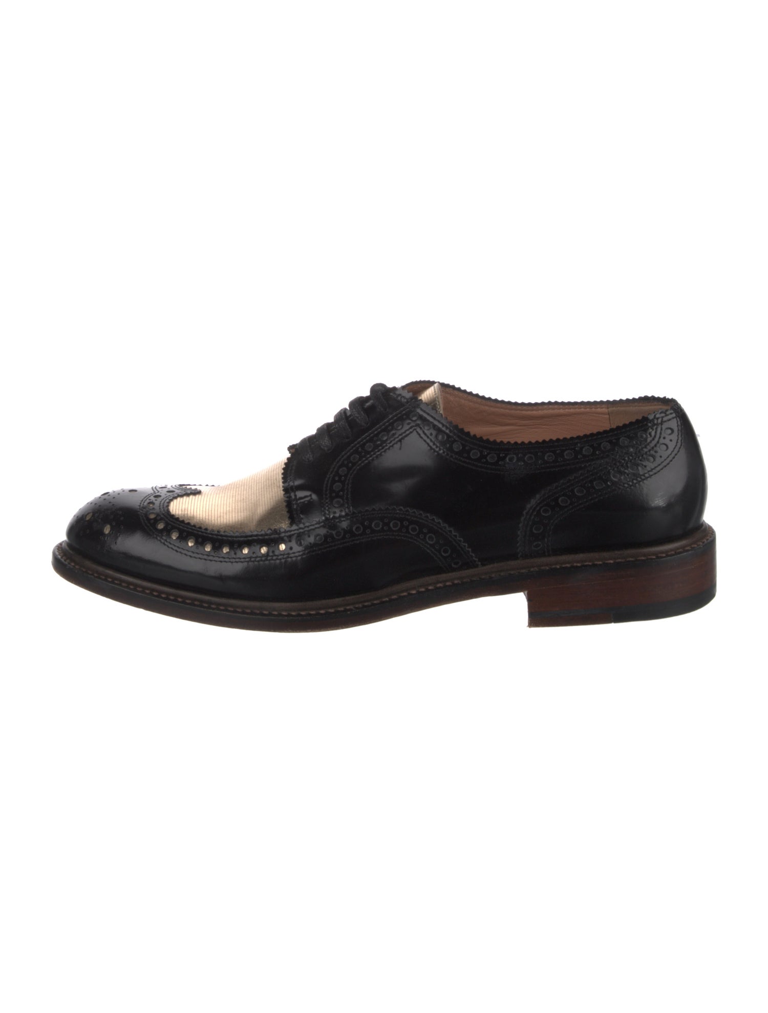 Robert Clergerie Leather Colorblock Pattern Oxfords