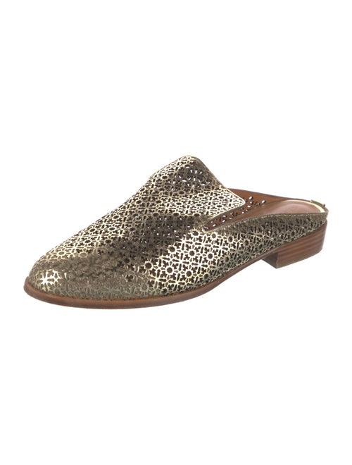 Robert Clergerie Leather Lasercut Accents Mules