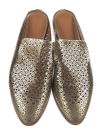 Robert Clergerie Leather Lasercut Accents Mules
