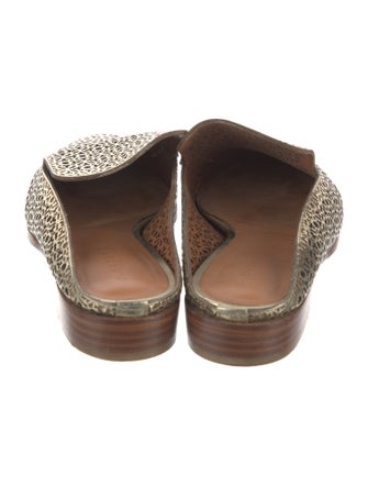 Robert Clergerie Leather Lasercut Accents Mules
