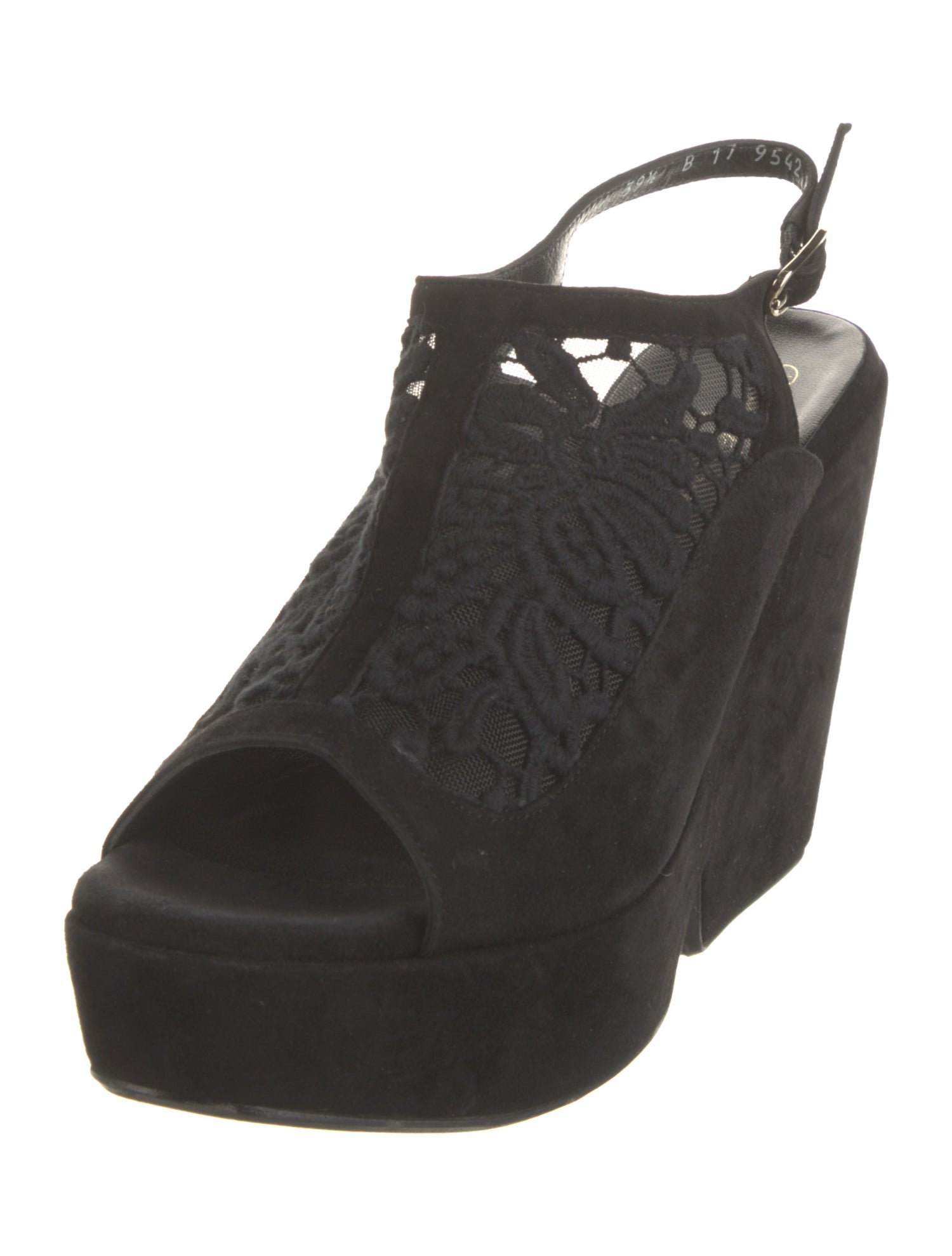 Robert Clergerie Suede Lace Trim Embellishment Pumps