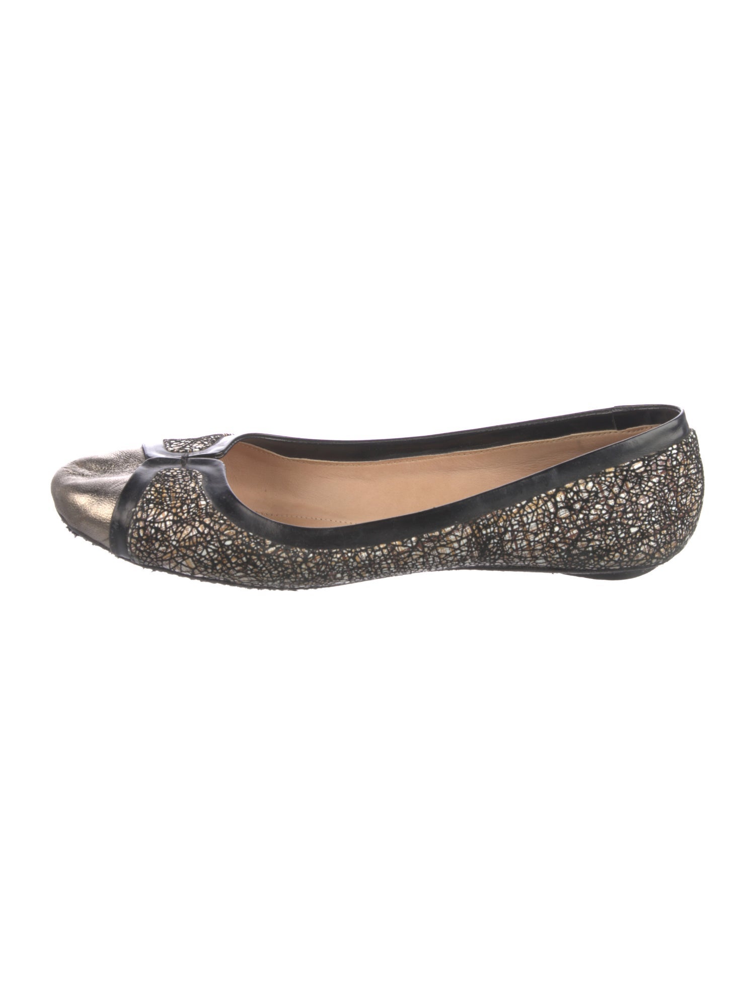 Robert Clergerie Leather Animal Print Ballet Flats