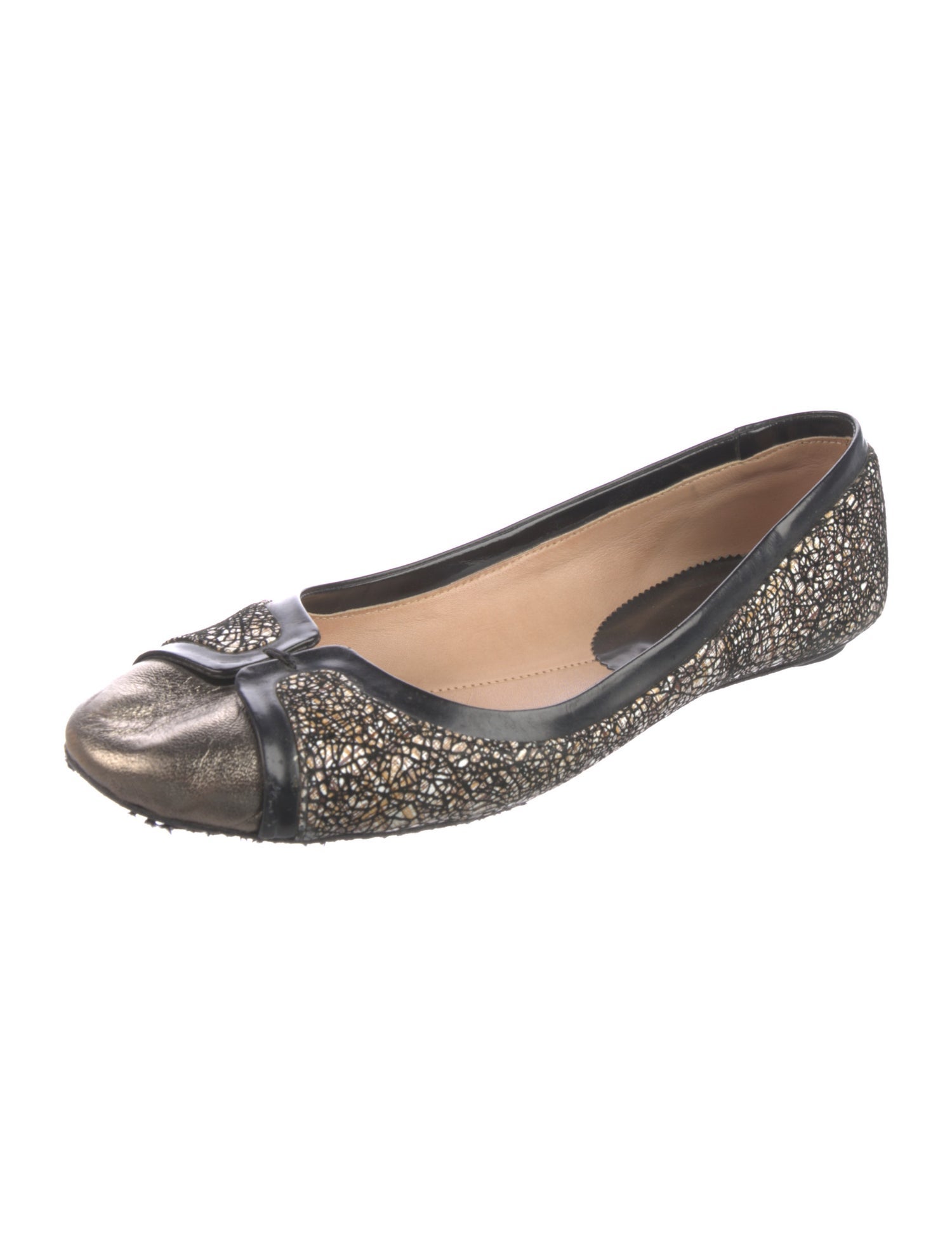 Robert Clergerie Leather Animal Print Ballet Flats
