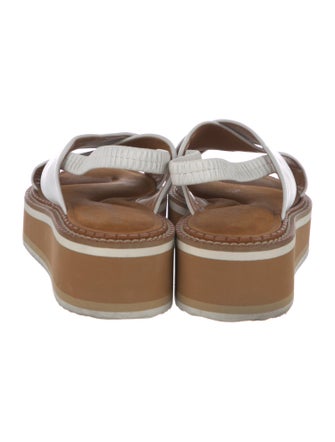 Robert Clergerie Leather Colorblock Pattern Slingback Sandals