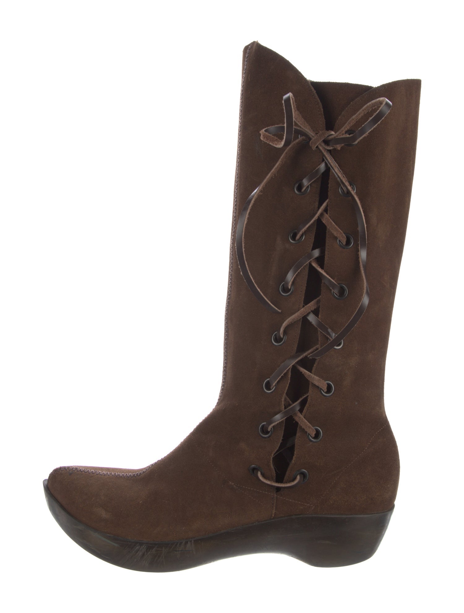 Robert Clergerie Suede Leather Trim Embellishment Western Boots