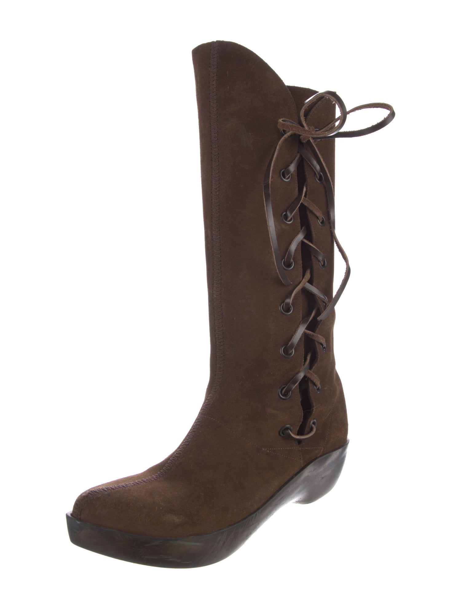 Robert Clergerie Suede Leather Trim Embellishment Western Boots