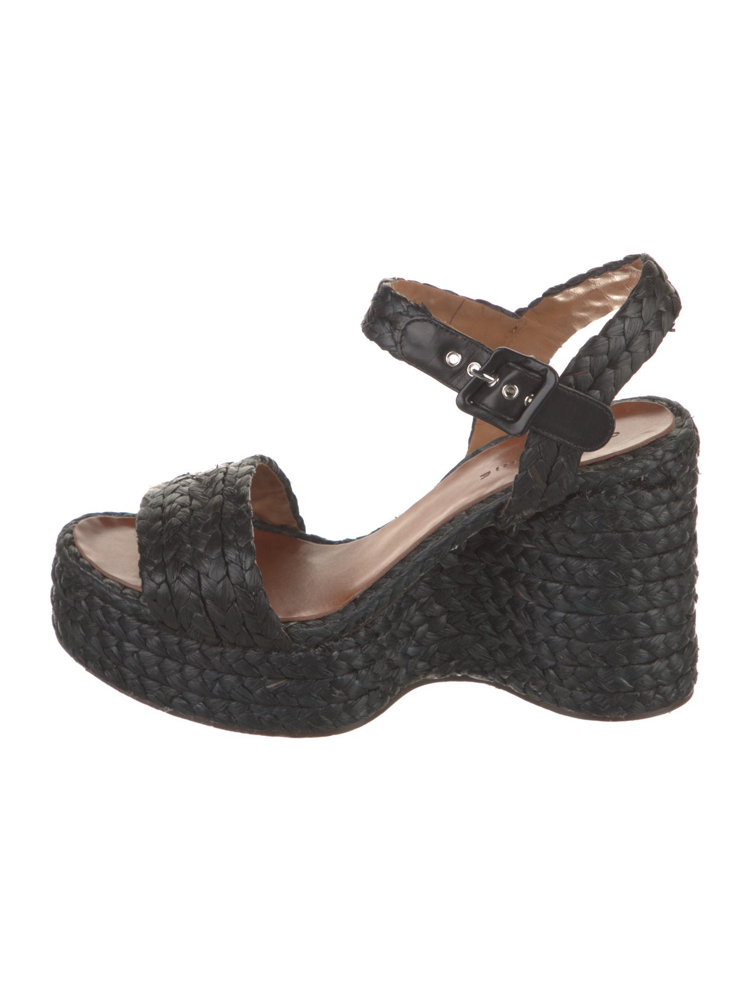 Robert Clergerie Printed Leather Trim Embellishment Espadrilles