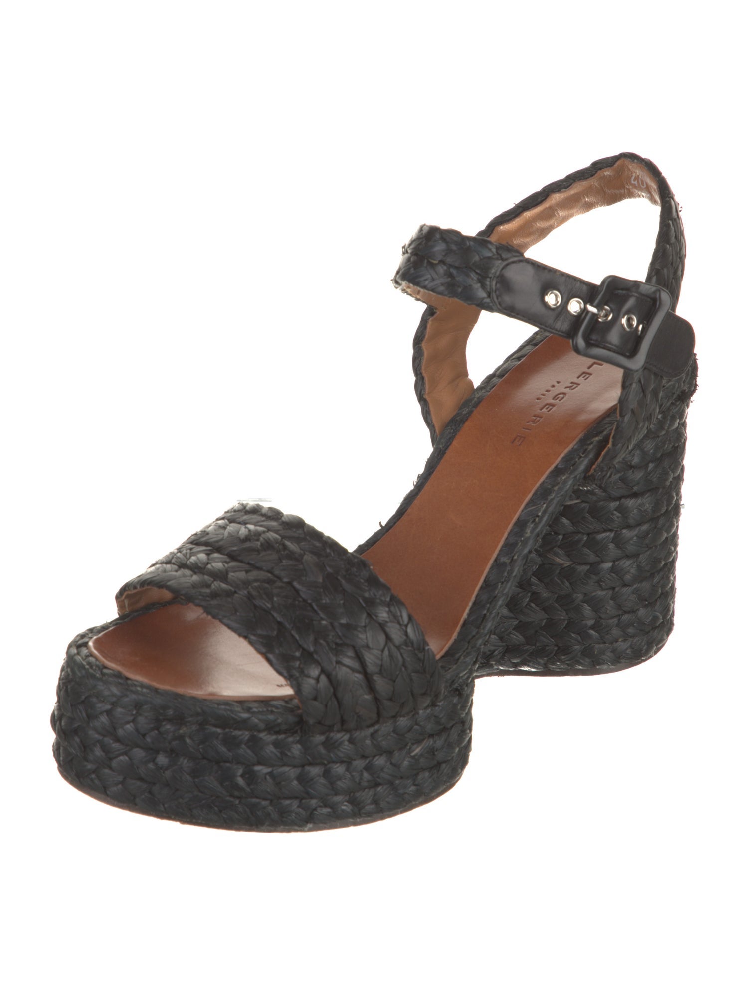 Robert Clergerie Printed Leather Trim Embellishment Espadrilles