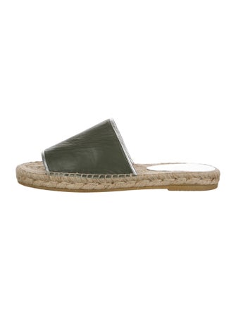 Robert Clergerie Leather Colorblock Pattern Espadrilles