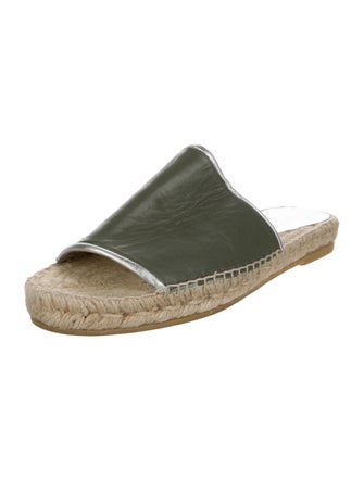 Robert Clergerie Leather Colorblock Pattern Espadrilles