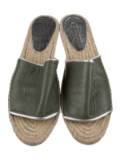 Robert Clergerie Leather Colorblock Pattern Espadrilles
