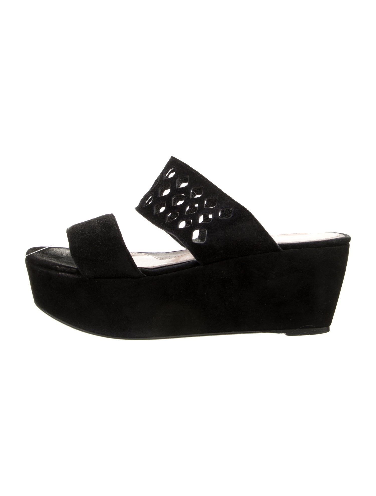 Robert Clergerie Suede Lasercut Accents Slides