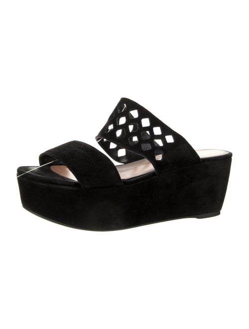 Robert Clergerie Suede Lasercut Accents Slides