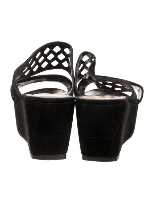 Robert Clergerie Suede Lasercut Accents Slides