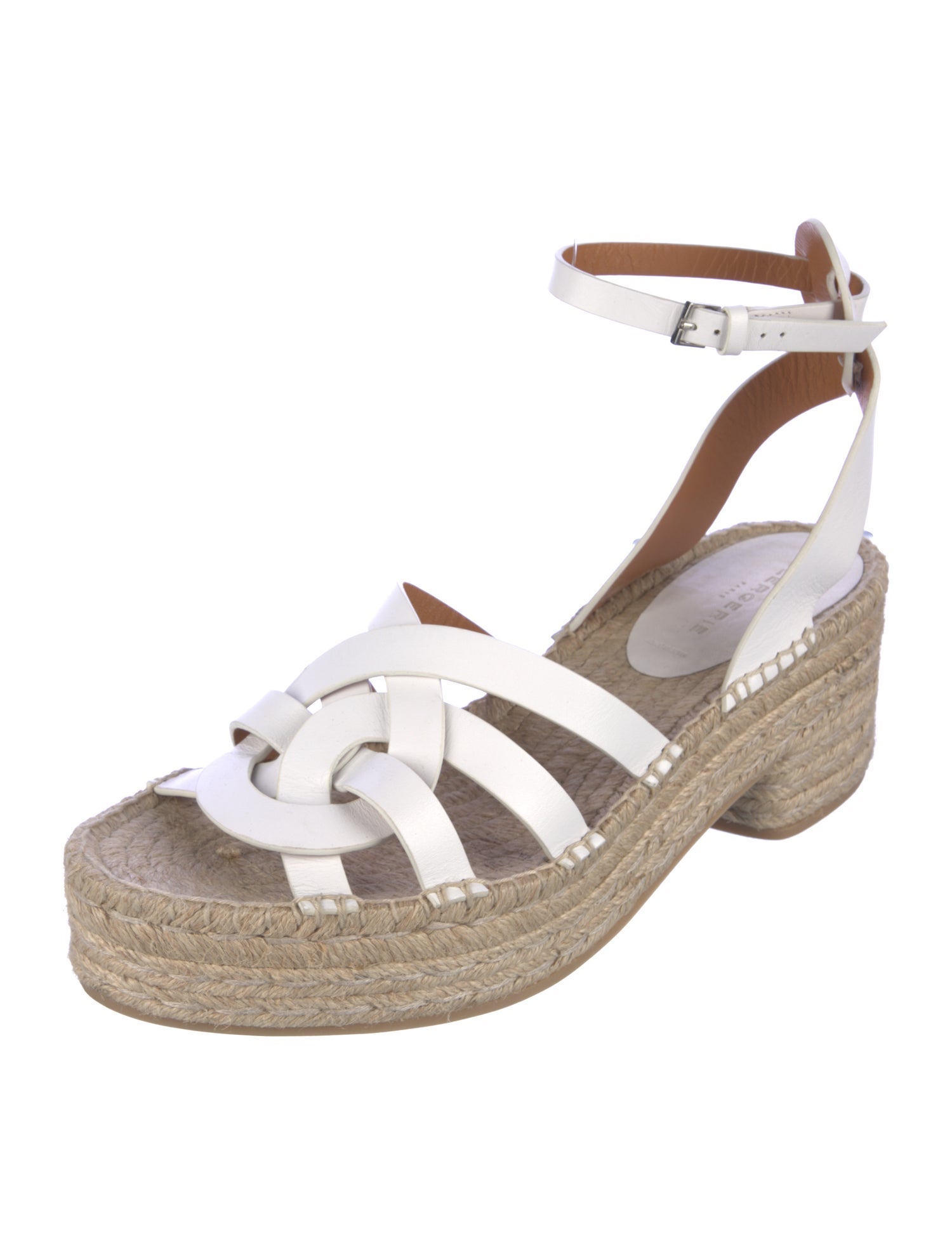 Robert Clergerie Leather Colorblock Pattern Espadrilles