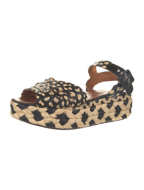 Robert Clergerie Straw Printed Slingback Sandals
