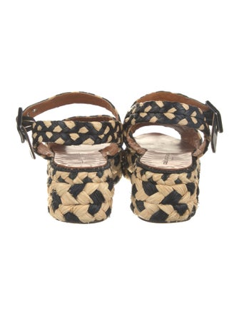 Robert Clergerie Straw Printed Slingback Sandals