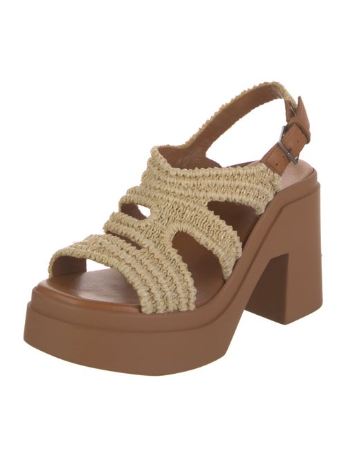 Robert Clergerie Raffia Slingback Sandals