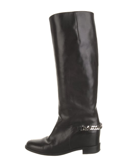 Robert Clergerie Leather Chain-Link Accents Riding Boots