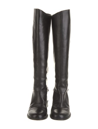 Robert Clergerie Leather Chain-Link Accents Riding Boots
