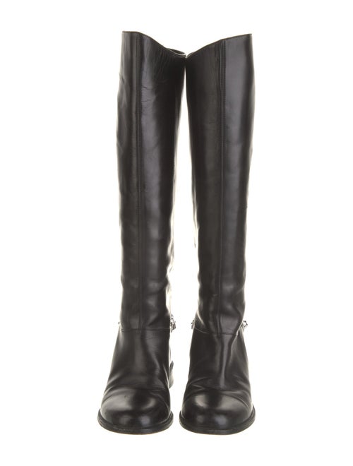Robert Clergerie Leather Chain-Link Accents Riding Boots