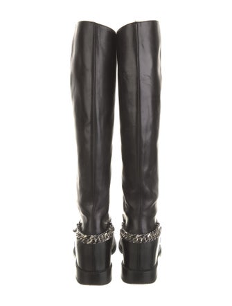Robert Clergerie Leather Chain-Link Accents Riding Boots