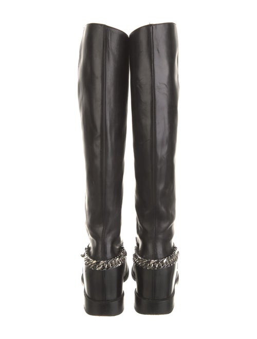 Robert Clergerie Leather Chain-Link Accents Riding Boots