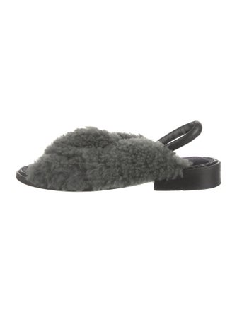 Robert Clergerie Shearling Slingback Sandals
