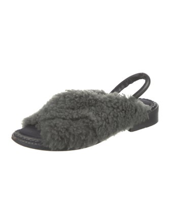 Robert Clergerie Shearling Slingback Sandals